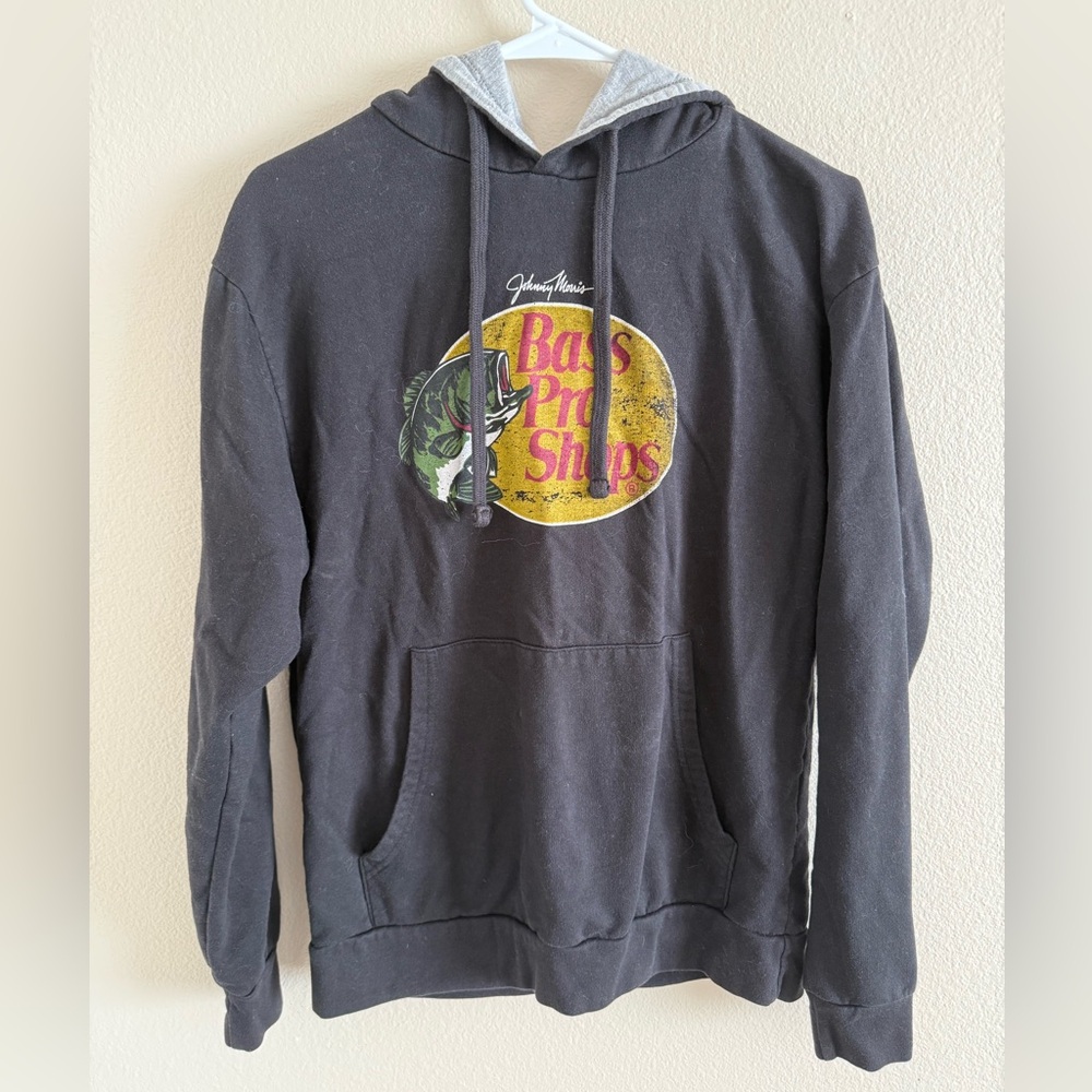 Bass Pro Shops Black Hooded Sweatshirt Hoodie Size Small-Kids XXL‎